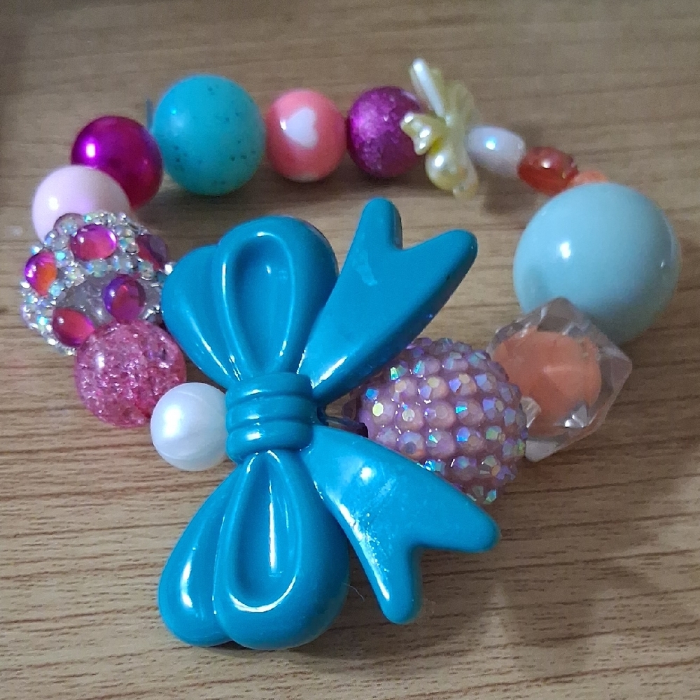Blue and Pink Beaded Jewelry Set